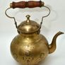 Vintage Indian large Brass kettle With Rosewood Wooden Handle coffee pot tea Image 4