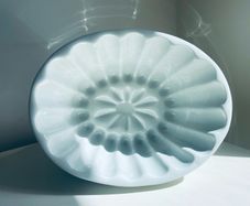 Vintage White Ceramic Blancmange Jelly Mould Victorian Style