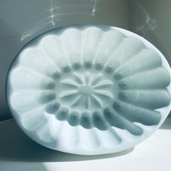 Vintage White Ceramic Blancmange Jelly Mould Victorian Style