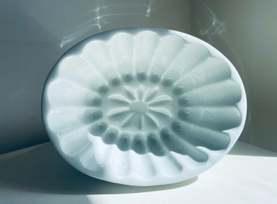 Vintage White Ceramic Blancmange Jelly Mould Victorian Style