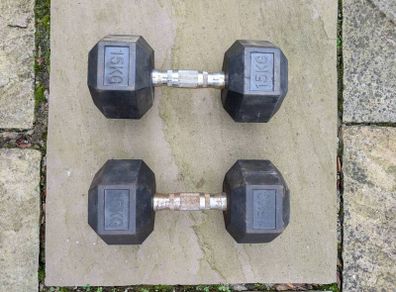 Hit Fitness 15kg Hex Dumbbells