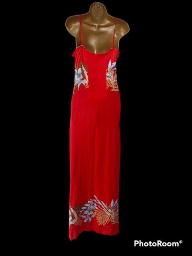 Vintage Red floral maxi dress Mariko size 12/14 Postage included