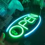 Large OPEN Neon Light Sign Take Away Foods Meats Shop Image 2