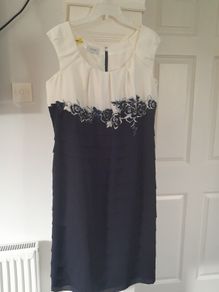 Condeci Dress, Navy And White