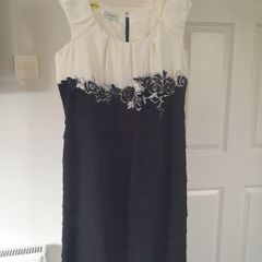 Condeci Dress, Navy And White