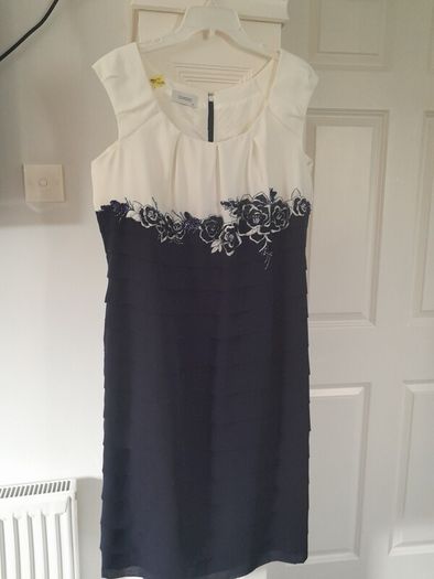 Condeci Dress, Navy And White
