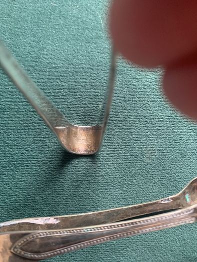 vintage silver plated sugar tongs