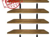 NEW SALE | Shelves Wood Wall Mounted Shelf, Rustic Shelves Set of 5 Light brown