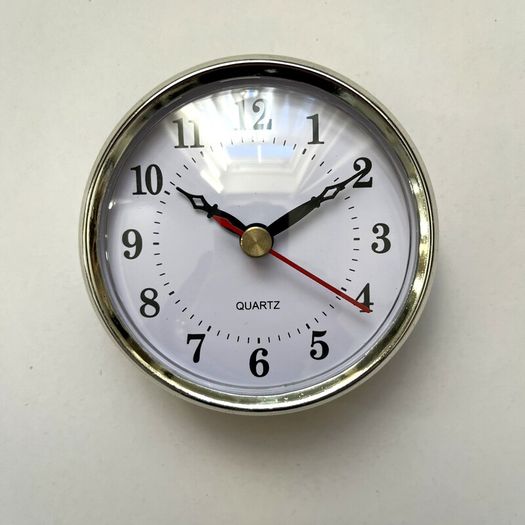 New 80mm Silver Clock Inserts, Quartz Fit-Up