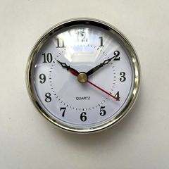 New 80mm Silver Clock Inserts, Quartz Fit-Up