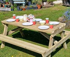 Beautiful picnic benches