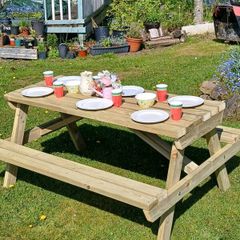 Beautiful picnic benches