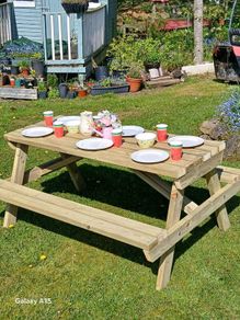 Beautiful picnic benches