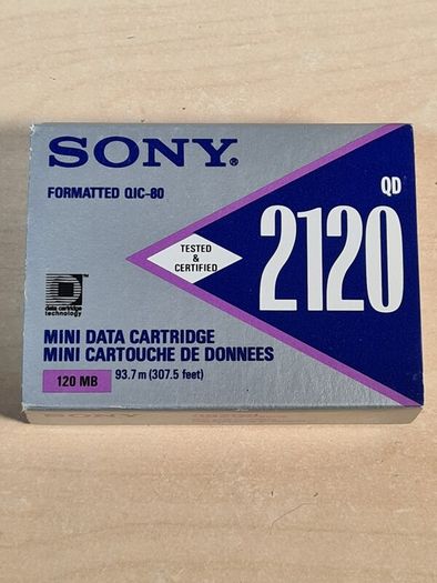 Sony Qd 2120 Mini Data Cartridges 120mb 4gb X 5 Brand New Sealed