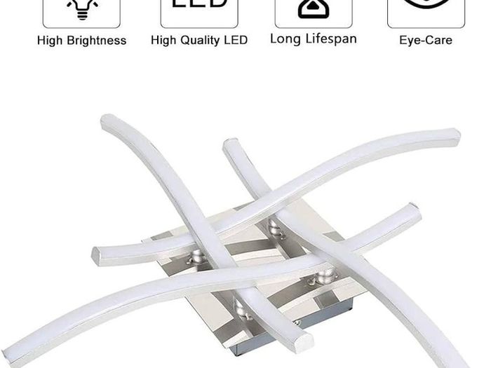 NEW SALE | LED Ceiling Light, Elegant Curved Design 4 Built-in LED Boards, 28W Cool White Light 6000K,Modern Ceiling Fixture for Living Rooms, Kitchen Hallway and Bedroom,2000 Lumens
