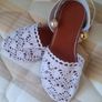 White Crochet Slip-on Sandals Image 4