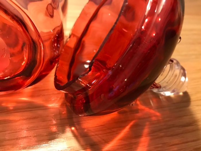 Antique Victorian Hand Blown Cranberry Glass Jar