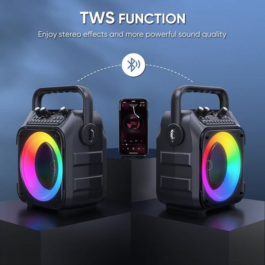 Karaoke Machine + 2 Wireless Mics - Bluetooth - New Sealed