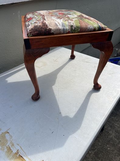 Beautiful vintage  stool / footstool with cabriole legs