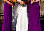true bride purple bridesmaids dresses
