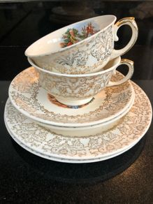 Vintage china teacup saucer plate x2