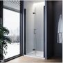 ELEGANT Black 800mm Bifold Frameless Shower Door Image 4