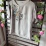 top Zara size small satin front embroidered detail short sleeve top Image 8