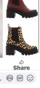 Carl Scarpa leather leopard print chelsea boots