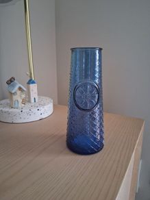 Blue glass mini vase