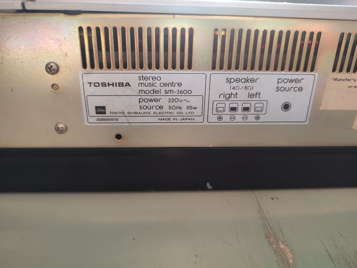 Toshiba SM 3600 Music Centre