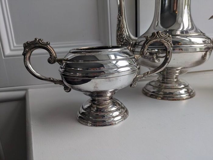 Antique Silver plated teapot tea set