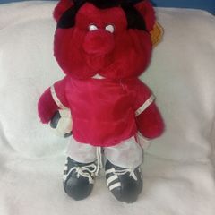 vintage Fred the red mascot for Manchester United 1997/1998 with tags