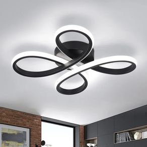 Modern LED Ceiling Light, 30W Black Curved Creative Modern Ceiling Lights Fixture LED for Living Room Bedroom Corridor Aisle Hallway Indoor Office Kitchen Lamp - Cool White Light 6000K