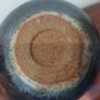 Fabulous Vintage Small Hand-Thrown Art Pottery Pebble Shaped Vase with Lovely Abstract Glaze Pattern in Blacks, Whites, Pinky-Red with Gold Flakes, Hand Made, But Unknown Maker, Circa 1975 Image 8