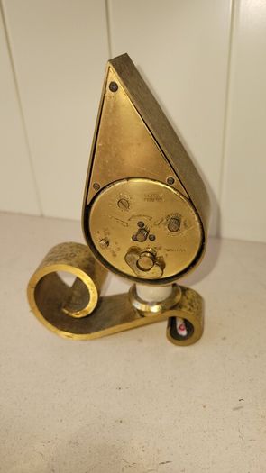 Swiza Flame Brass Candlestick Alarm Clock 1950's