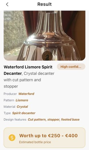 Waterford Crystal Lismore Decanter, Brandy Glasses