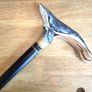 Unique Handmade Walking Stick, Blue Whale Handle, Never Used Image 2