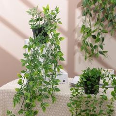 Fake Ivy Potted Plant Outdoor Artificial Trailing Fake Ivy Vines Decor Faux Hanging Plant with Pot Greenery for Home Decor Garden Wall Indoor