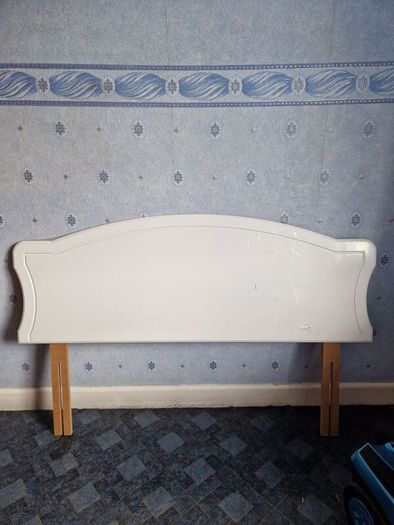 White Wooden Double Headboard