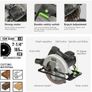 1400W Circular Saws, Max 6000 RPM Pure Copper Motor Electric Saws, Adjustable Cutting Depth and Angle: 62mm(90 )-48mm(45 ), Dust Collection System and 185mm Saw Blade Image 2