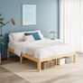 Bamboo Wood King Size Bed Frame with Metal Slats Support Image 8