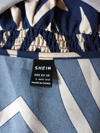 Shein Navy & White  Dress.  Size . L- 14. New - No Tag.