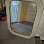 Over mantle grey rectangle mirror with gold trim Image 2