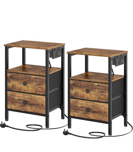 Bedside Tables with Charging Station