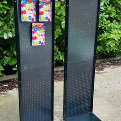 Shop Display Stands - Tall Black Peg Board Design With Hooks - Brand New