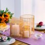 Set of 3 Gold Wire Construction Candle Holder Set Minimalist Versatile for Flower Arrangement Kitchen Organizer, 3 Pcs Image 2