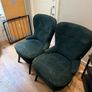 2x Dark Green Velvet Accent Chairs Image 2