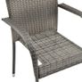 Stackable Outdoor Chairs 4 pcs Grey Poly Rattan Image 3