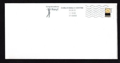 2025 Ireland Congratulations Rory Dublin Mail Centre to mark Rory McIlroy winning Irish Golf Open at the K Club on plain envelope