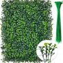 6 PCS Artificial Hedge Panels 40x60cm - Dark Green Boxwood Privacy Fence Wall for Indoor Outdoor Garden Decor, Wedding Backdrop, Balcony Cover Image 3